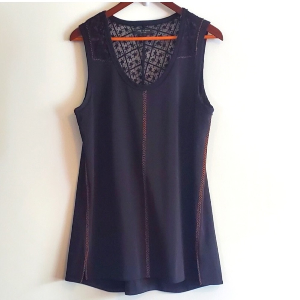 Rag & Bone Lace Back black top